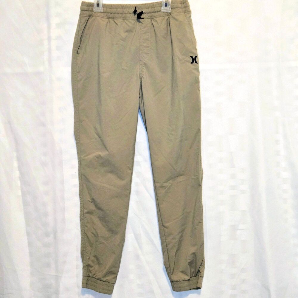 HURLEY Pants Joggers Light Tapered Khaki/Tan Boy Size Large 14/16 Years Old